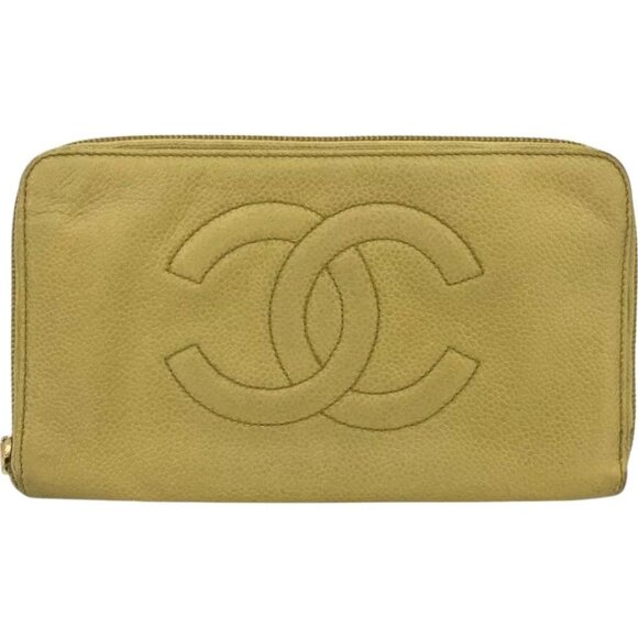 327209BQ (S2) Chanel Wallet Long Yellow Leather - Picture 1 of 9